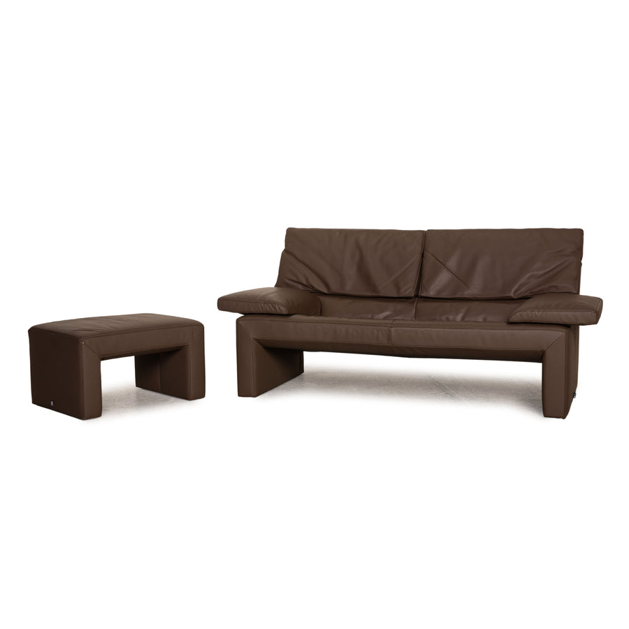 Jori JR 8750 leather sofa set brown two-seater stool couch function