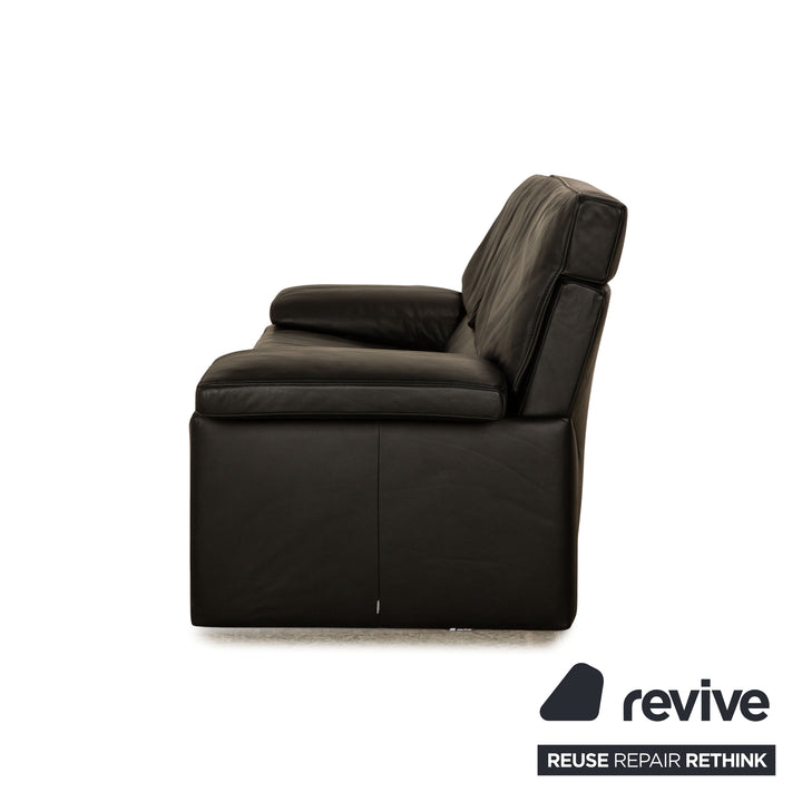 Jori JR 8750 Leather Two-Seater Black Sofa Couch