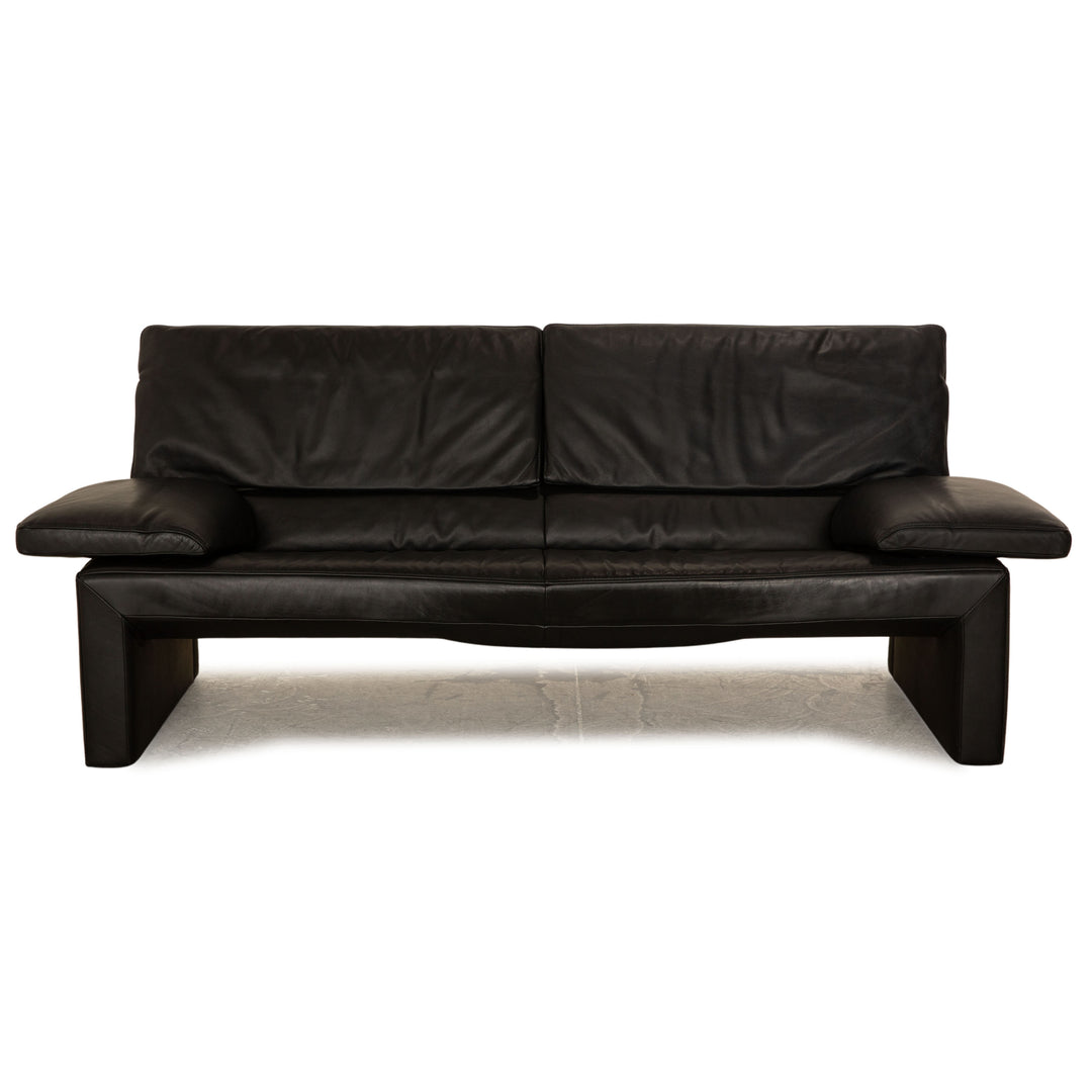 Jori JR 8750 Leather Two-Seater Black Sofa Couch