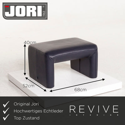 Jori Leder Hocker Blau Dunkelblau #12523