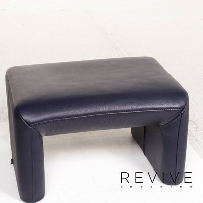 Jori Leder Hocker Blau Dunkelblau #12523