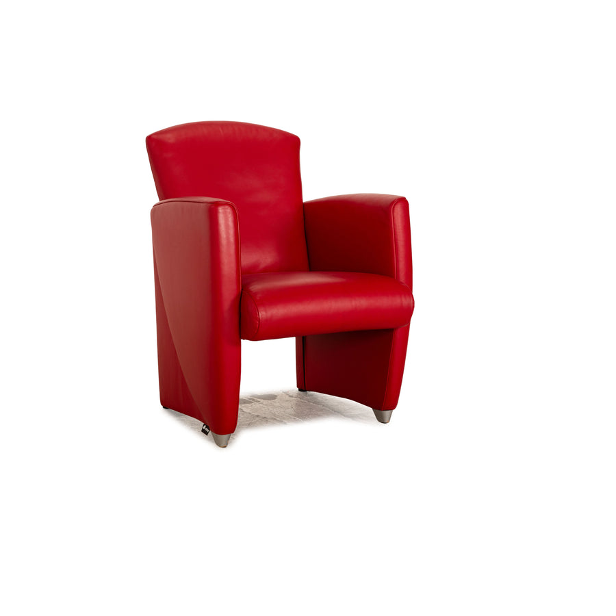 Jori leather armchair red