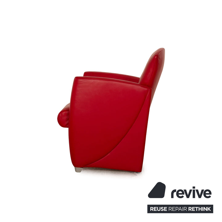 Jori leather armchair red