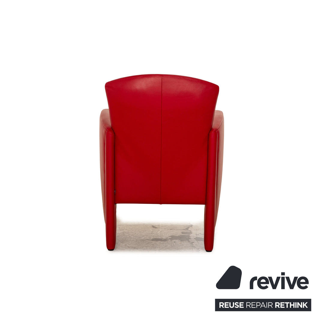 Jori leather armchair red