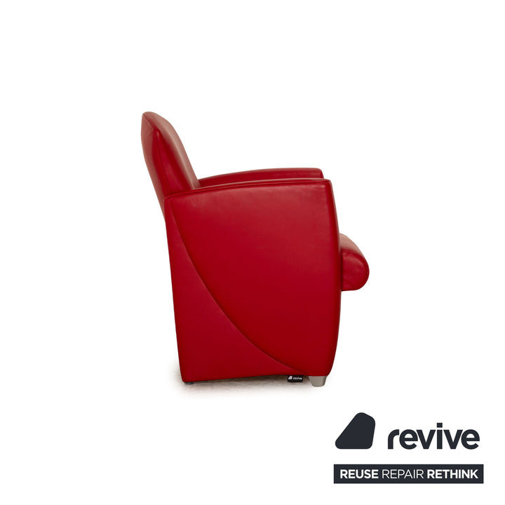 Jori leather armchair red