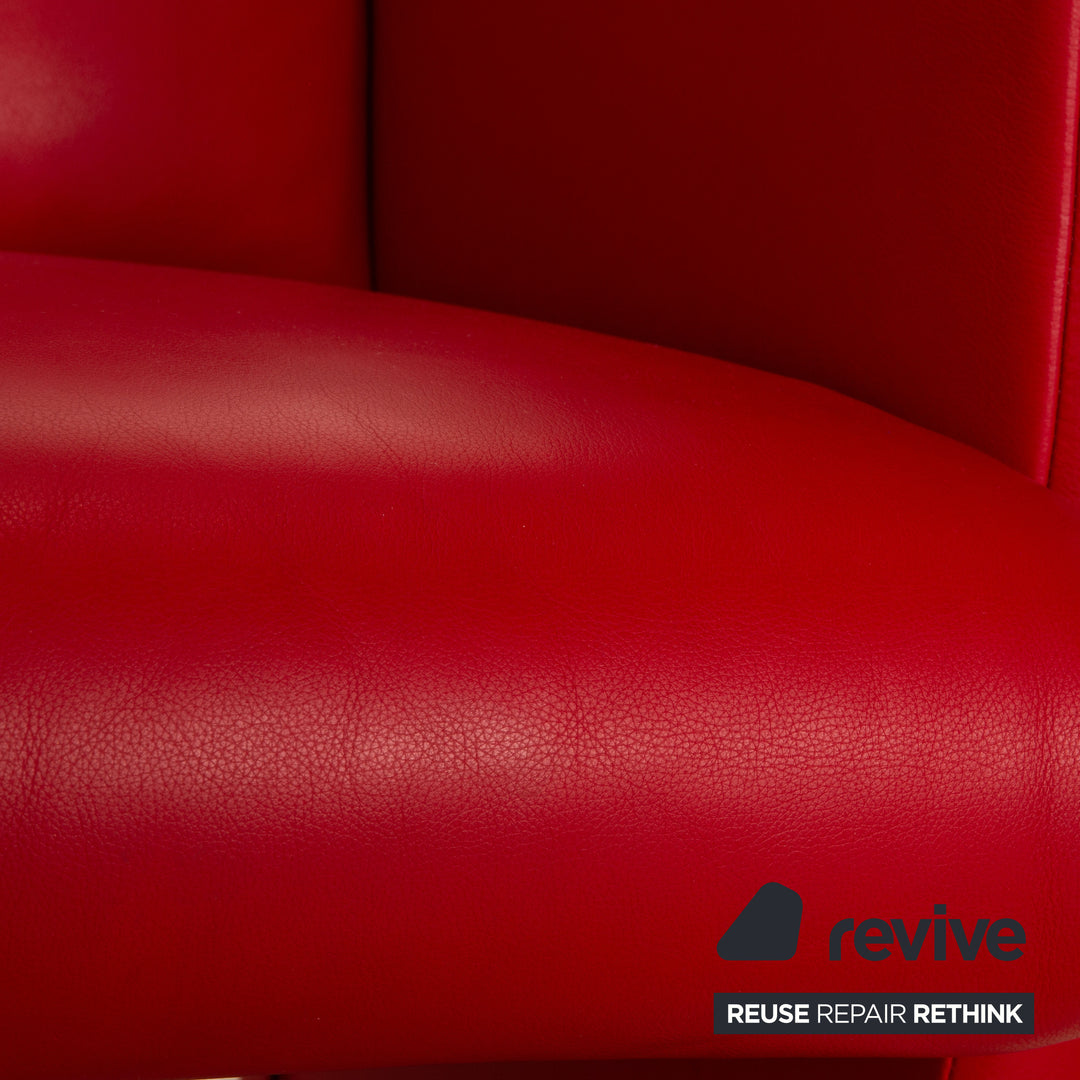 Jori leather armchair red