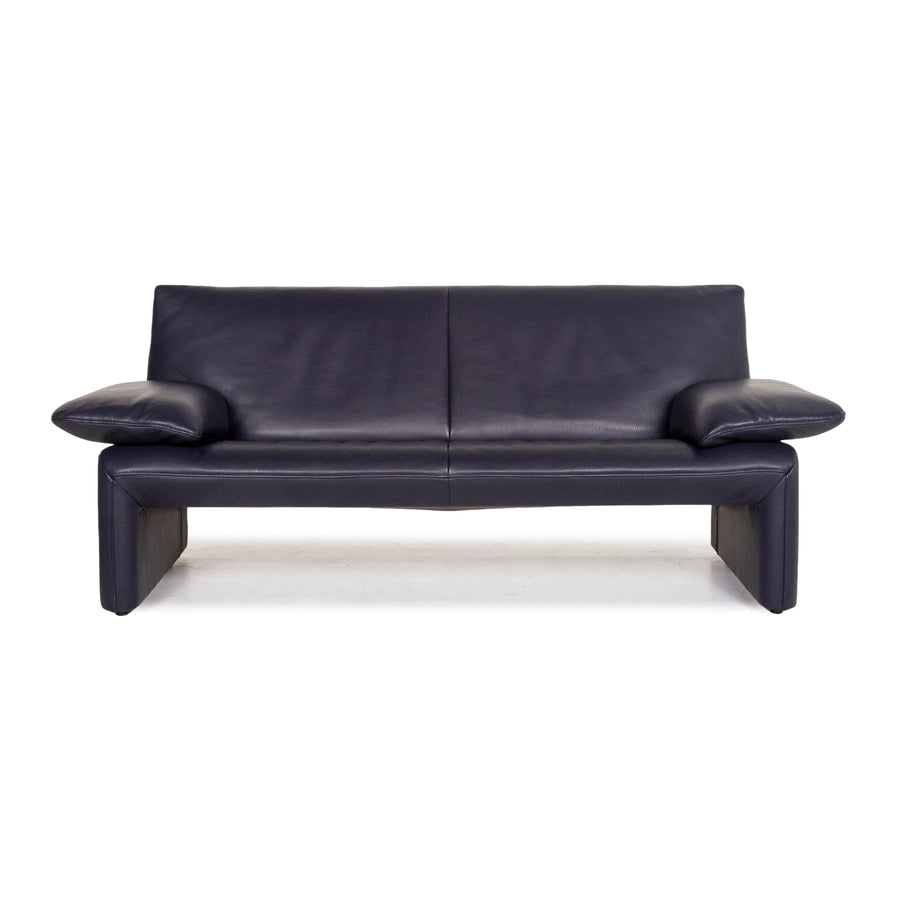 Jori Leder Sofa Blau Dunkelblau Zweisitzer Couch #12520