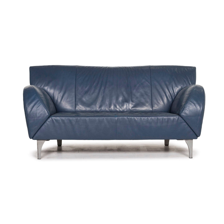 Jori Leder Sofa Blau Funktion Zweisitzer Couch #12720