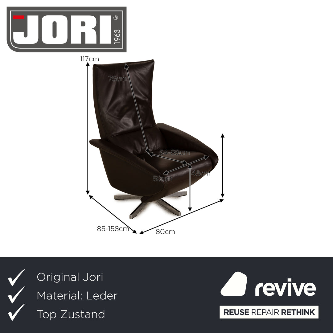 Jori Navy 4080 Leather Armchair Brown manual function