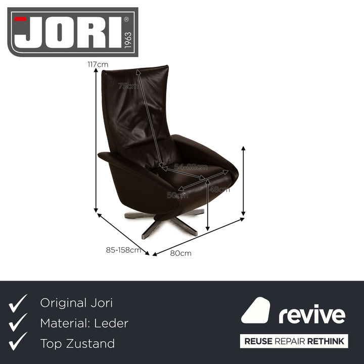 Jori Navy 4080 Leather Armchair Brown manual function