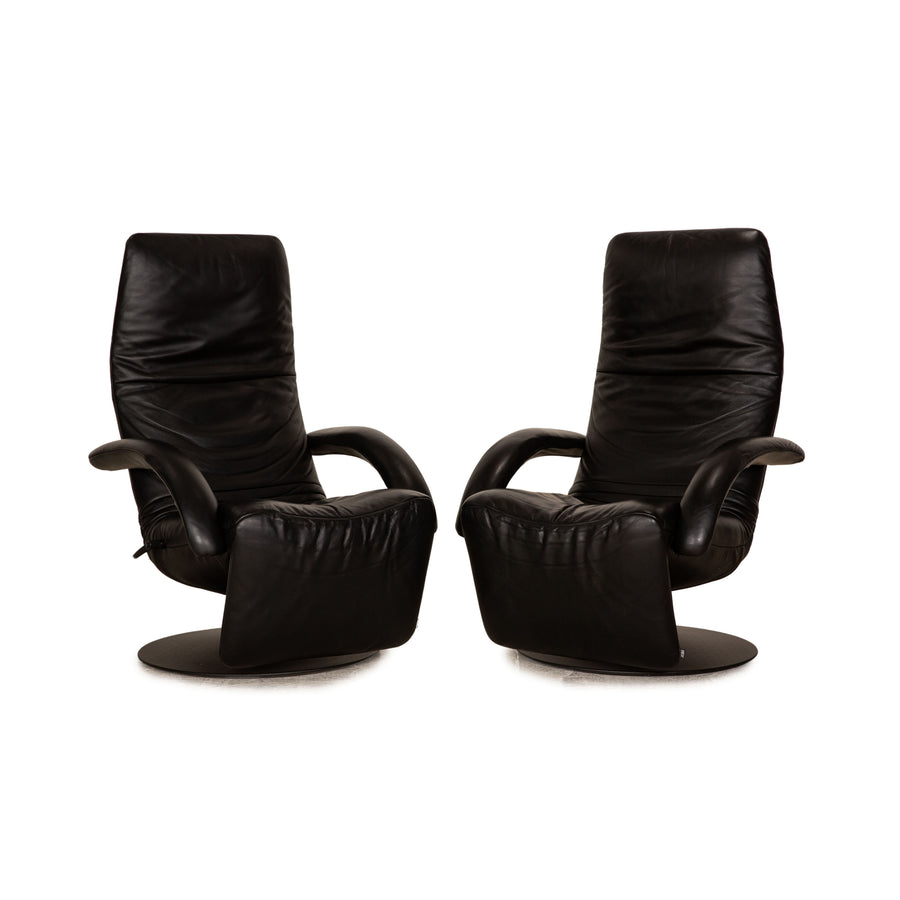 Jori Relax Low JR-7360 leather armchair set black manual function