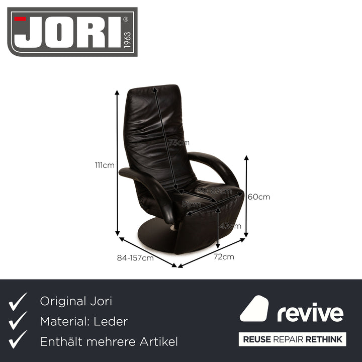 Jori Relax Low JR-7360 leather armchair set black manual function