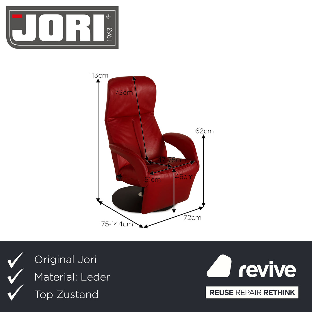 Jori Symphonie Leather Armchair Red Function Relaxation Medi