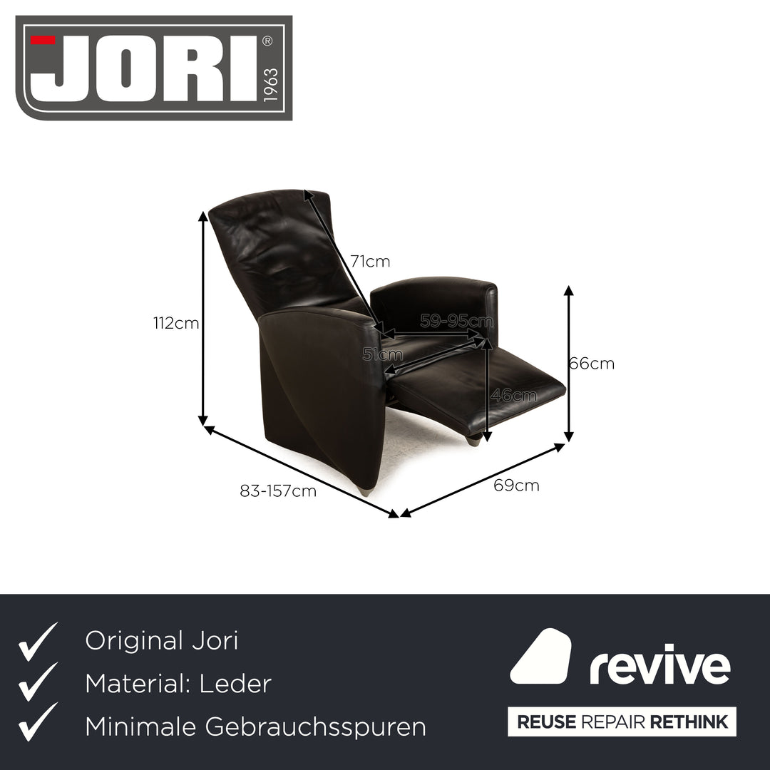 Jori Vinci JR 3295 leather armchair black manual function relaxation function