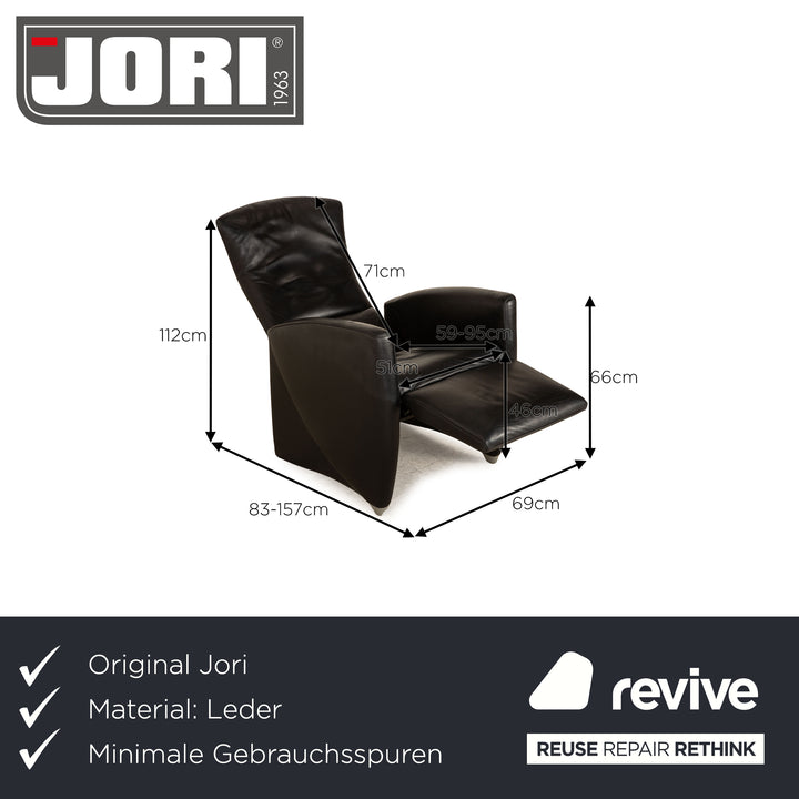 Jori Vinci JR 3295 leather armchair black manual function relaxation function