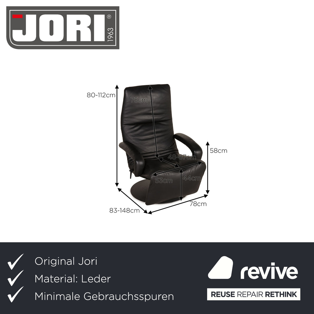 Jori Yoga Leather Armchair Black Relax function