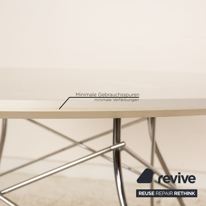 Kartell Glossy Wood Dining Table White Metal 129 x 129 cm