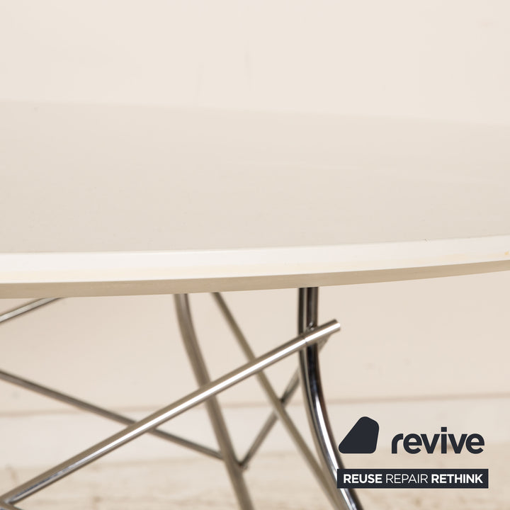Kartell Glossy Wood Dining Table White Metal 129 x 129 cm