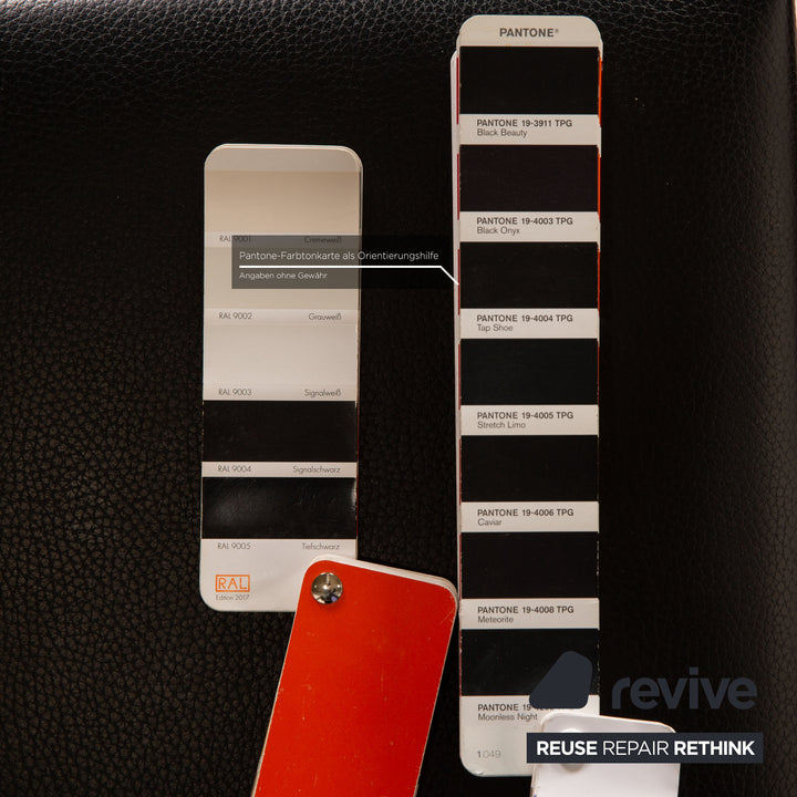 KFF Cosnius &amp; Sinus leather chair set black gray 4x metal