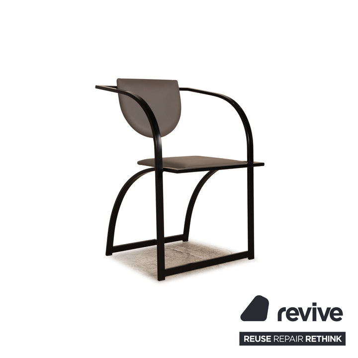 KFF Cosnius &amp; Sinus leather chair set black gray 4x metal