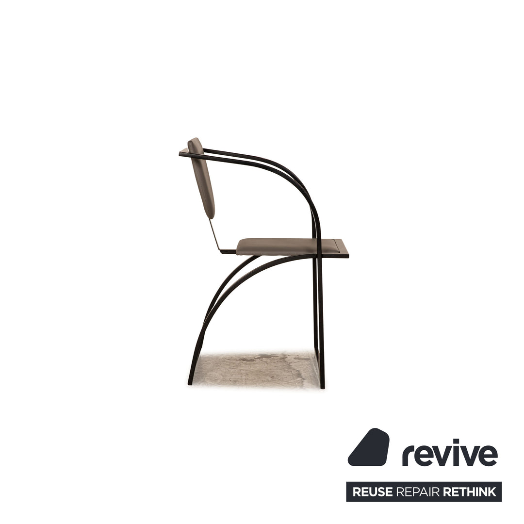 KFF Cosnius &amp; Sinus leather chair set black gray 4x metal