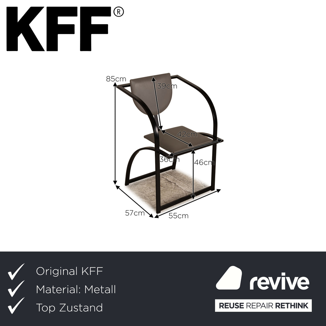 KFF Cosnius &amp; Sinus leather chair set black gray 4x metal