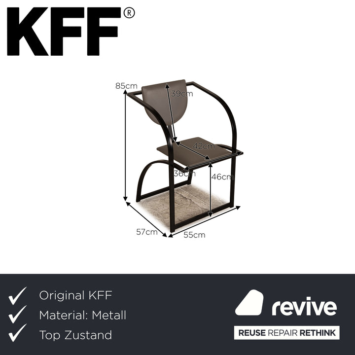 KFF Cosnius &amp; Sinus leather chair set black gray 4x metal
