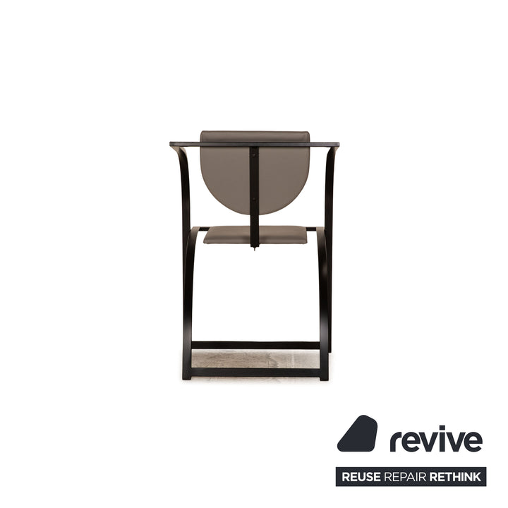 KFF Cosnius &amp; Sinus leather chair set black gray 4x metal