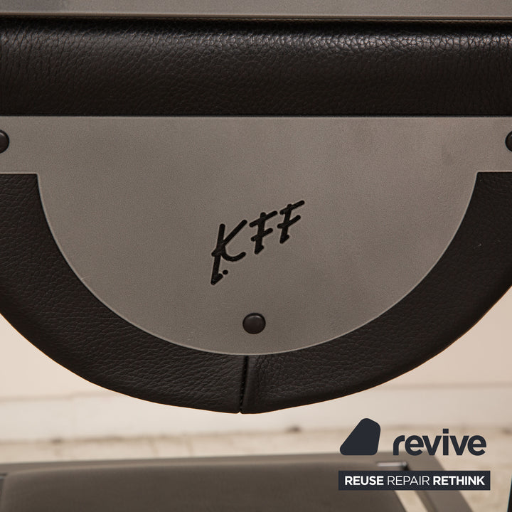 KFF Cosnius &amp; Sinus leather chair set black gray 4x metal