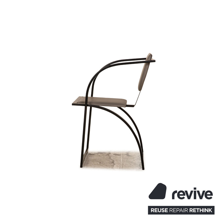 KFF Cosnius &amp; Sinus leather chair set black gray 4x metal