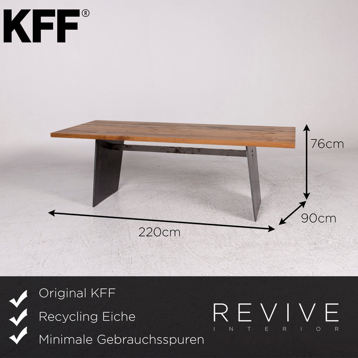 KFF Esstisch Holz Metall Recycling Eiche Tisch #9759