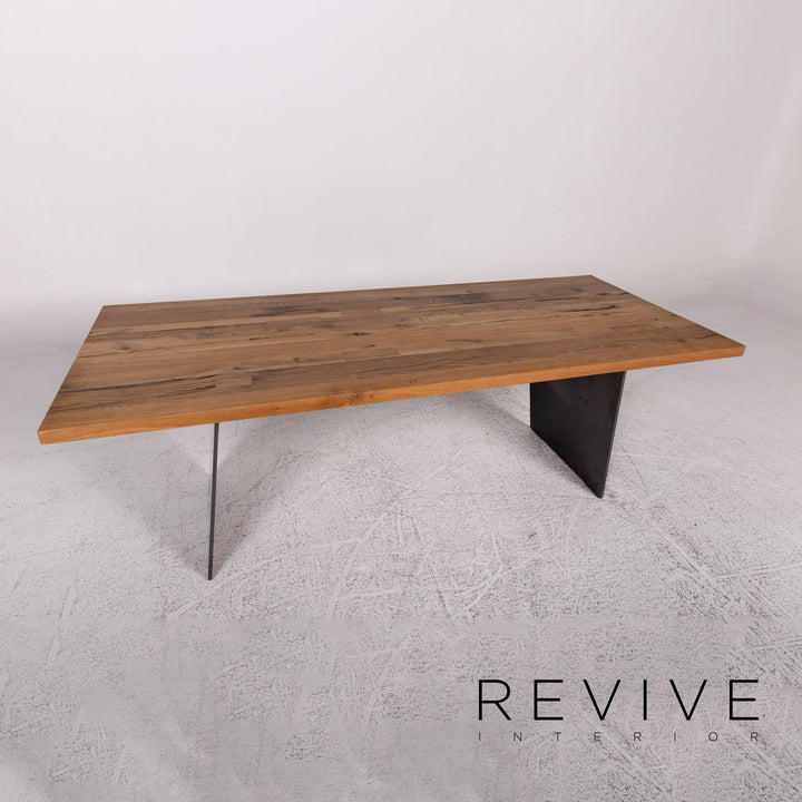 KFF Esstisch Holz Metall Recycling Eiche Tisch #9759