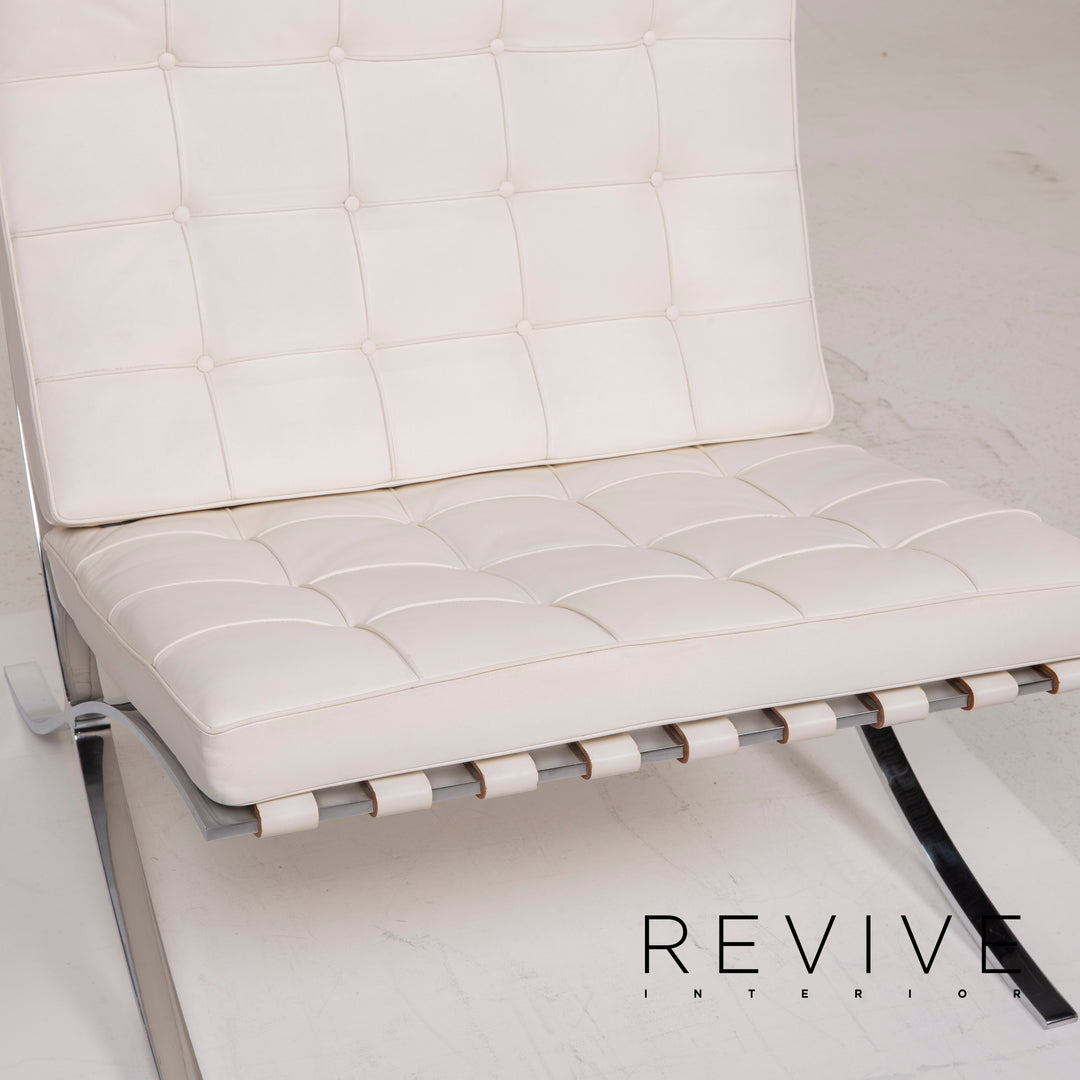 Knoll International Barcelona Chair Leather Armchair Cream #14968