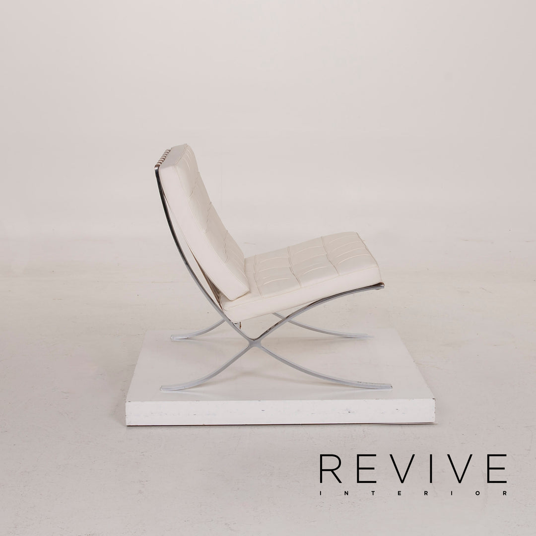 Knoll International Barcelona Chair Leather Armchair Cream #14968