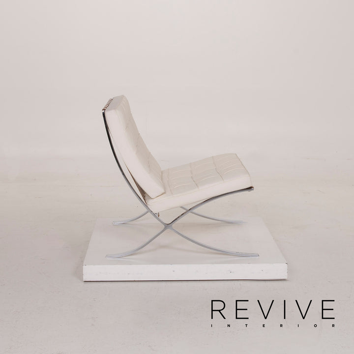 Knoll International Barcelona Chair Leather Armchair Cream #14968