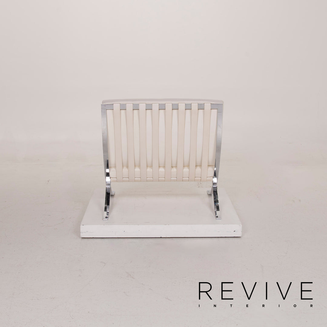 Knoll International Barcelona Chair Leather Armchair Cream #14968