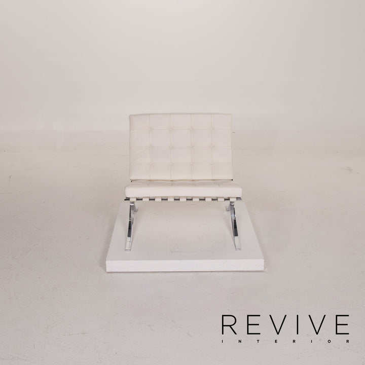 Knoll International Barcelona Chair Leather Armchair Cream #14968