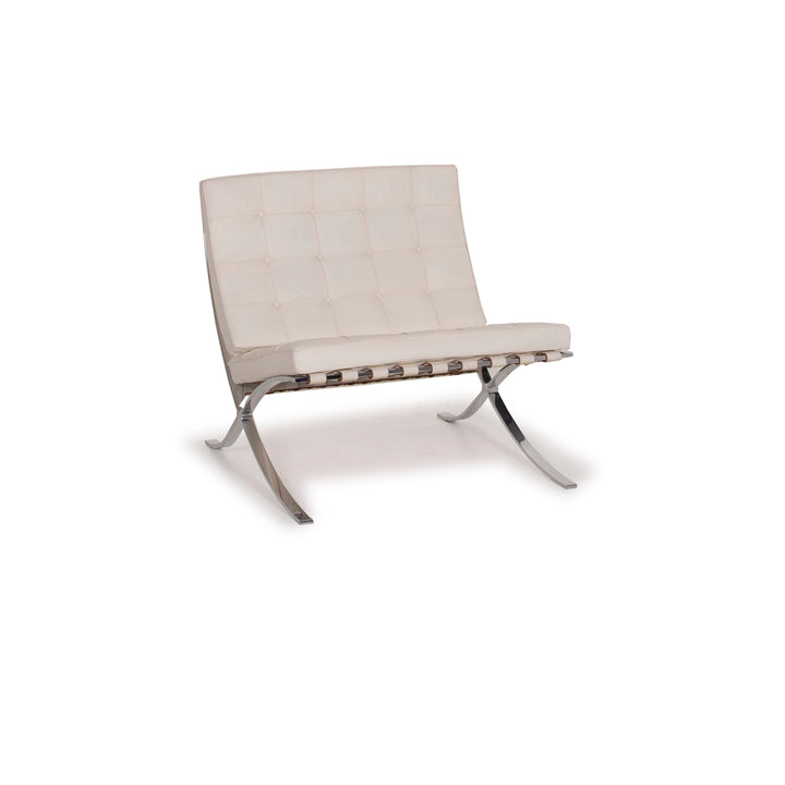 Knoll International Barcelona Chair Leather Armchair Cream #14968