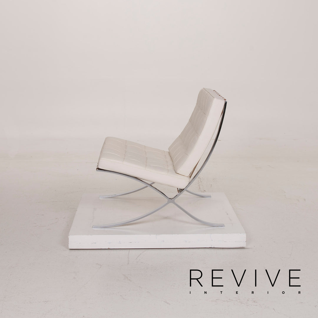 Knoll International Barcelona Chair Leather Armchair Cream #14968