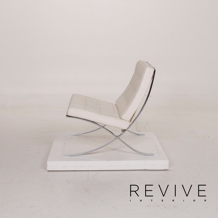 Knoll International Barcelona Chair Leather Armchair Cream #14968