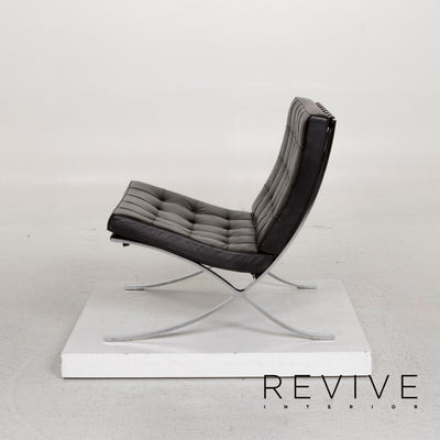 Knoll International Barcelona Chair Leder Sessel Schwarz #12349