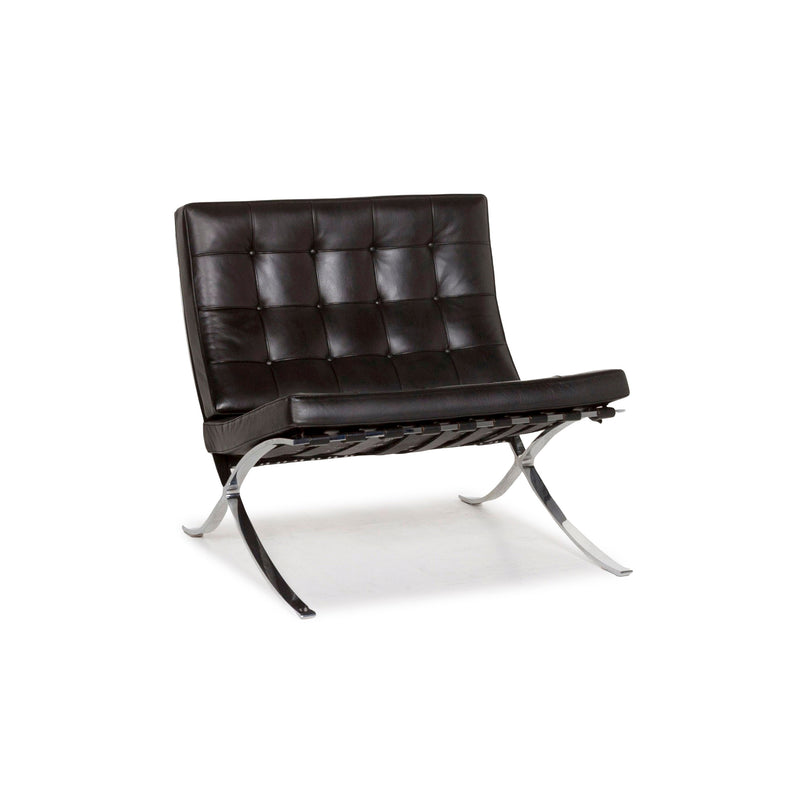 Knoll International Barcelona Chair Leder Sessel Schwarz 