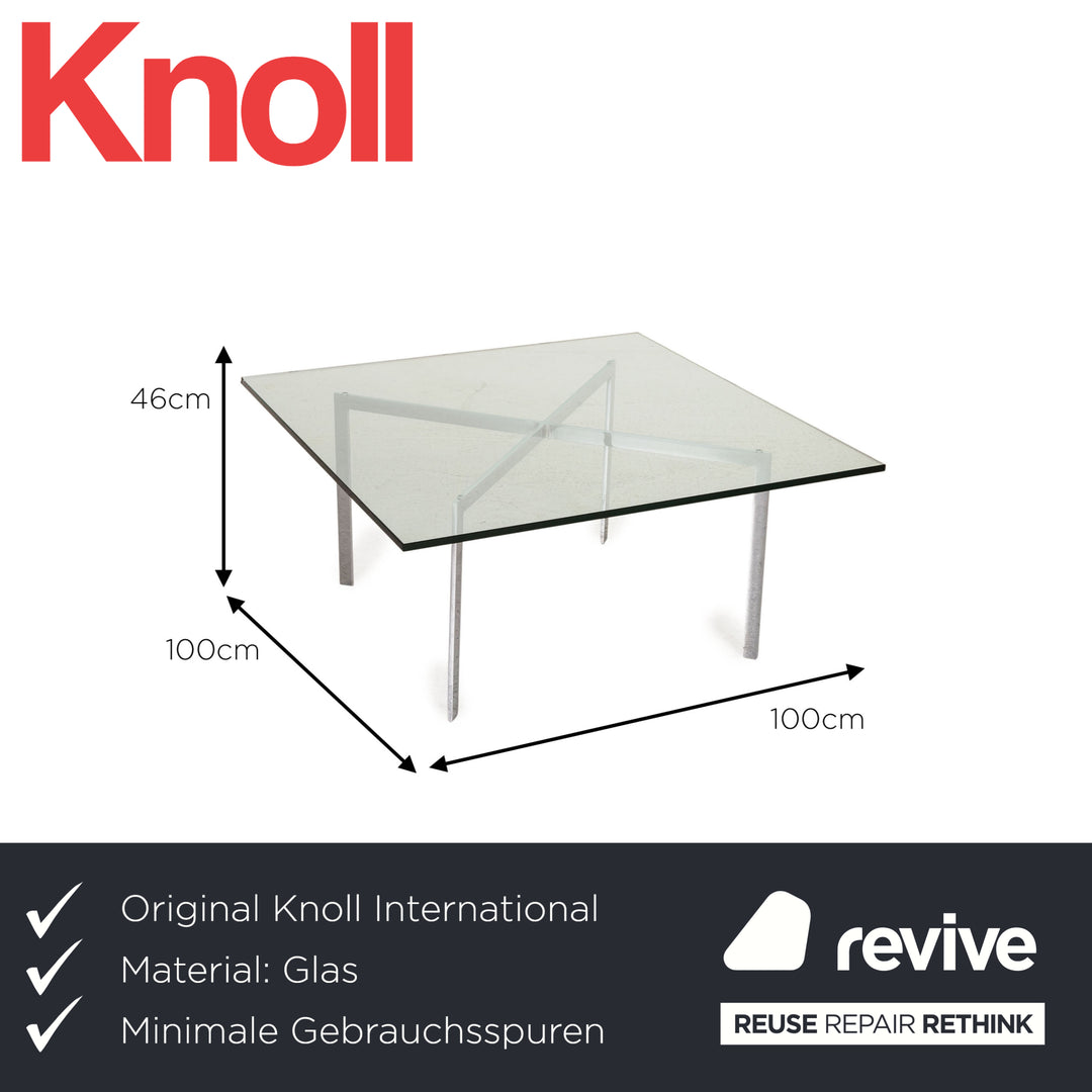 Knoll International Barcelona glass coffee table
