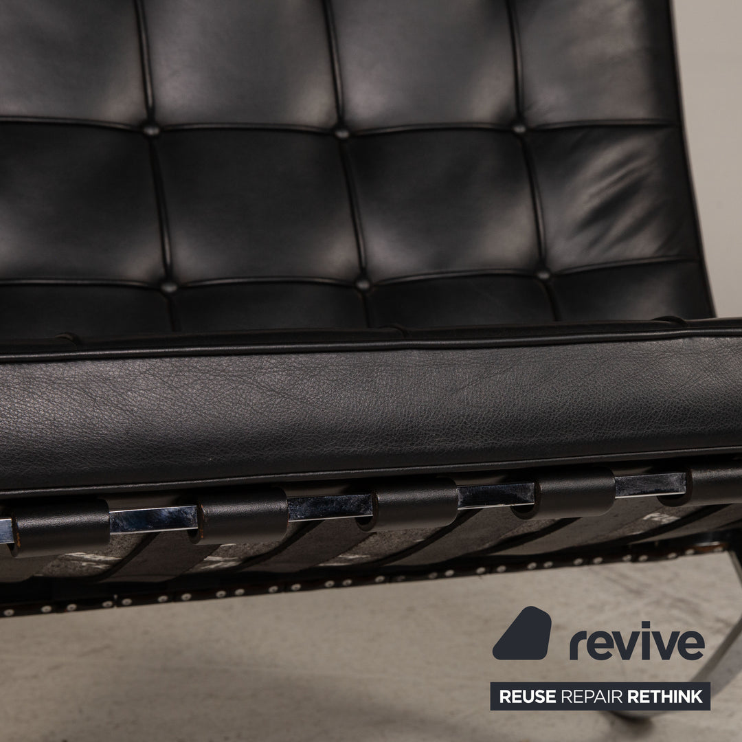 Knoll International Barcelona Leder Sessel Schwarz by Ludwig Mies van der Rohe