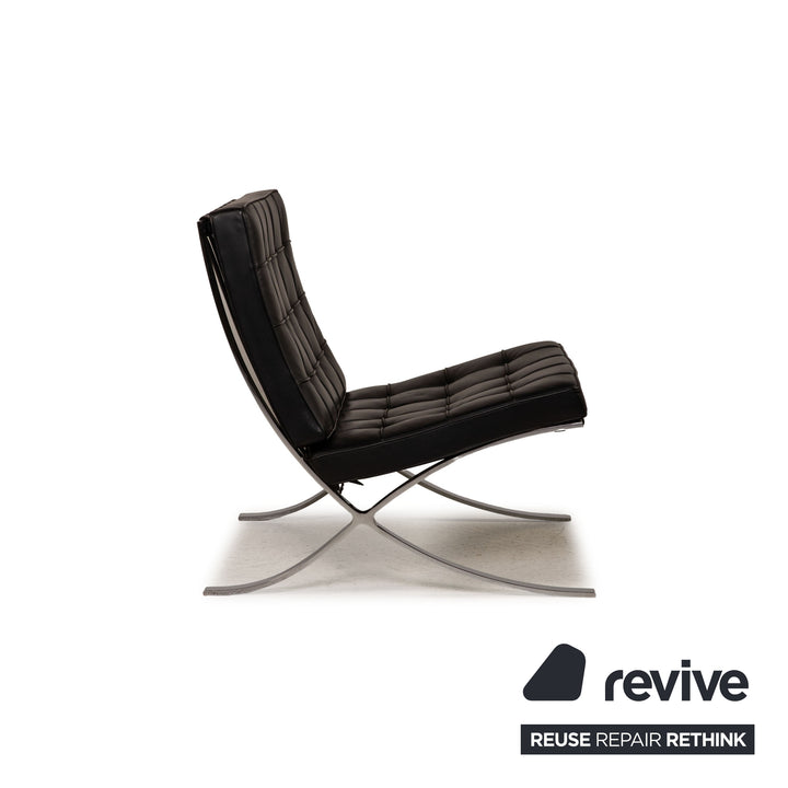 Knoll International Barcelona Leder Sessel Schwarz by Ludwig Mies van der Rohe