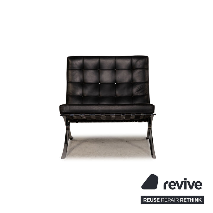 Knoll International Barcelona Leder Sessel Schwarz by Ludwig Mies van der Rohe