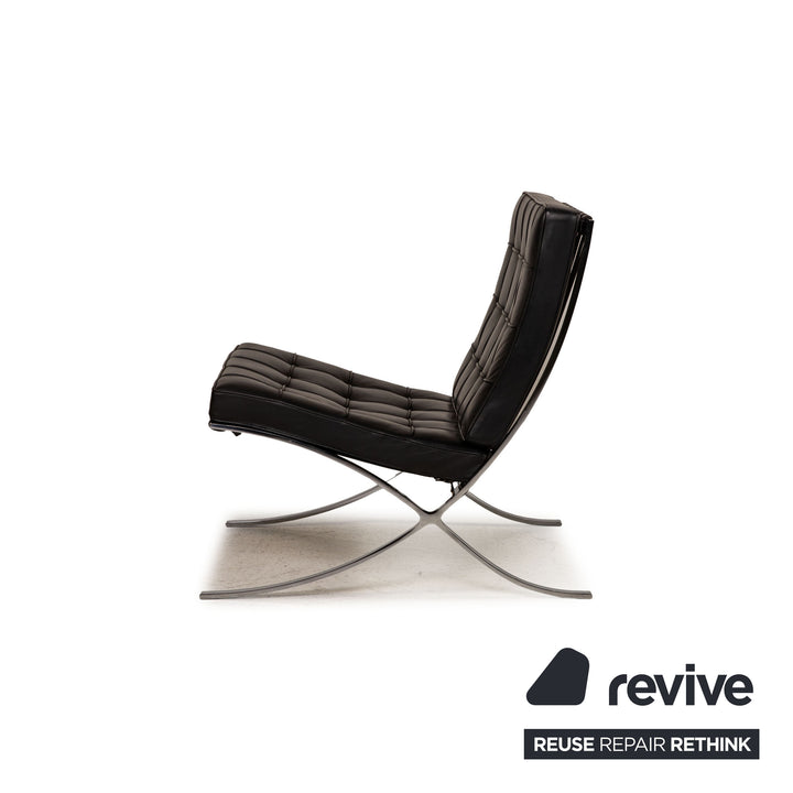 Knoll International Barcelona Leder Sessel Schwarz by Ludwig Mies van der Rohe
