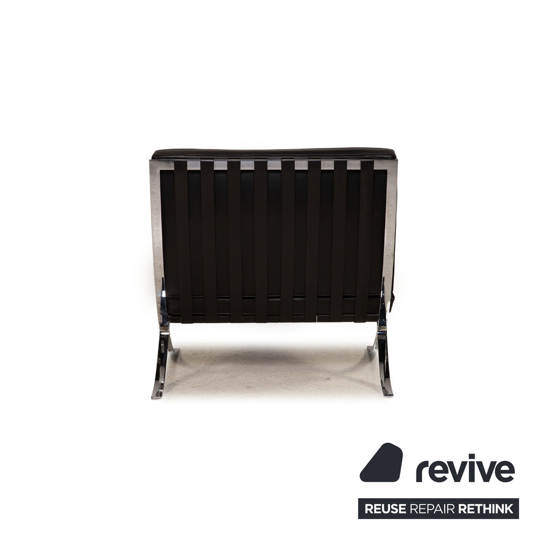 Knoll International Barcelona Leder Sessel Schwarz by Ludwig Mies van der Rohe