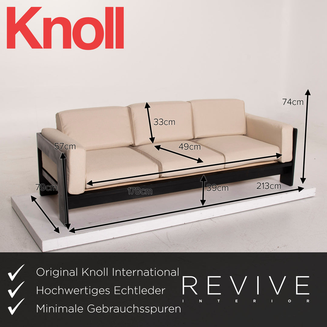 Knoll International Bastiano fabric sofa set cream 1x three-seater 1x two-seater new cover #15395