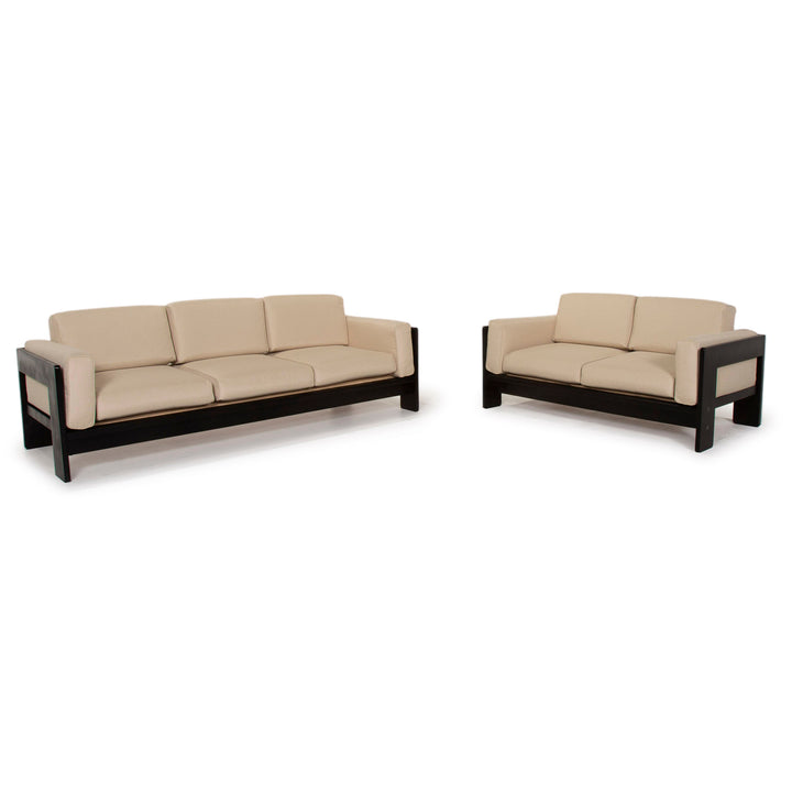 Knoll International Bastiano fabric sofa set cream 1x three-seater 1x two-seater new cover #15395